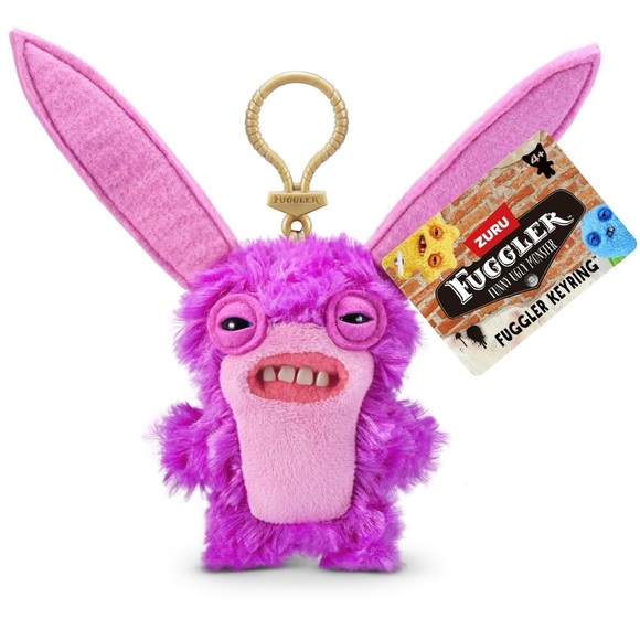 Fuggler Other - Fuggler Purple Bunny Keyring Plush - Quirky Kids Stuffed Toy